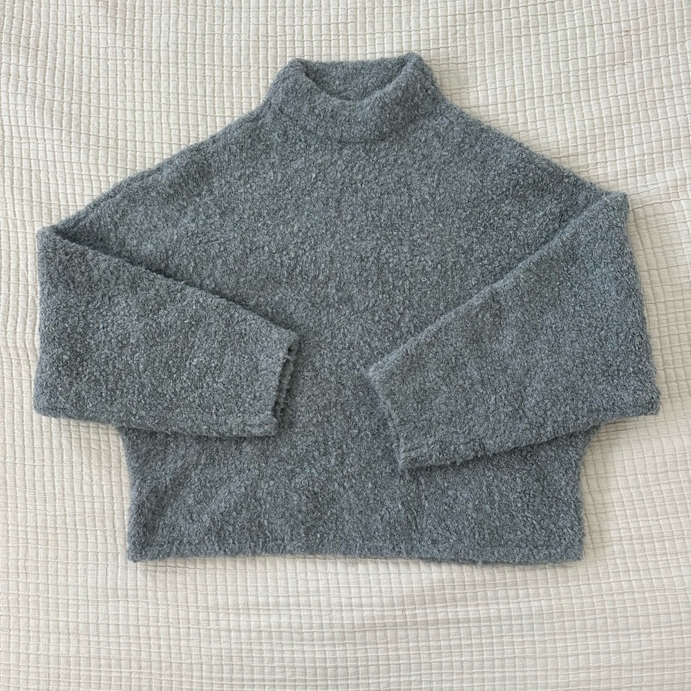 Abercrombie Mockneck Dolman Sweater Grey